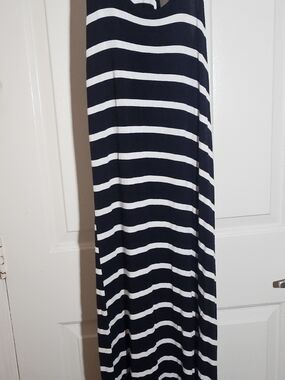 5th & Love Navy and White Striped Maxi Skirt